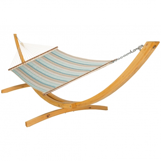 Deluxe Double Cumaru Rope Hammock Swing - DuraCord Mocha